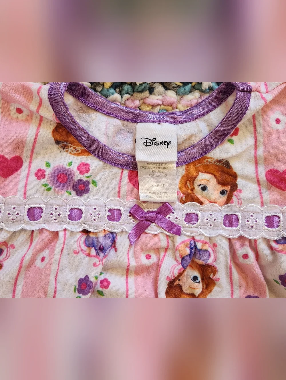 2014 Disney Princess Sofia the First 3T Flannel Nightgown PLAY - Picture 4 of 11